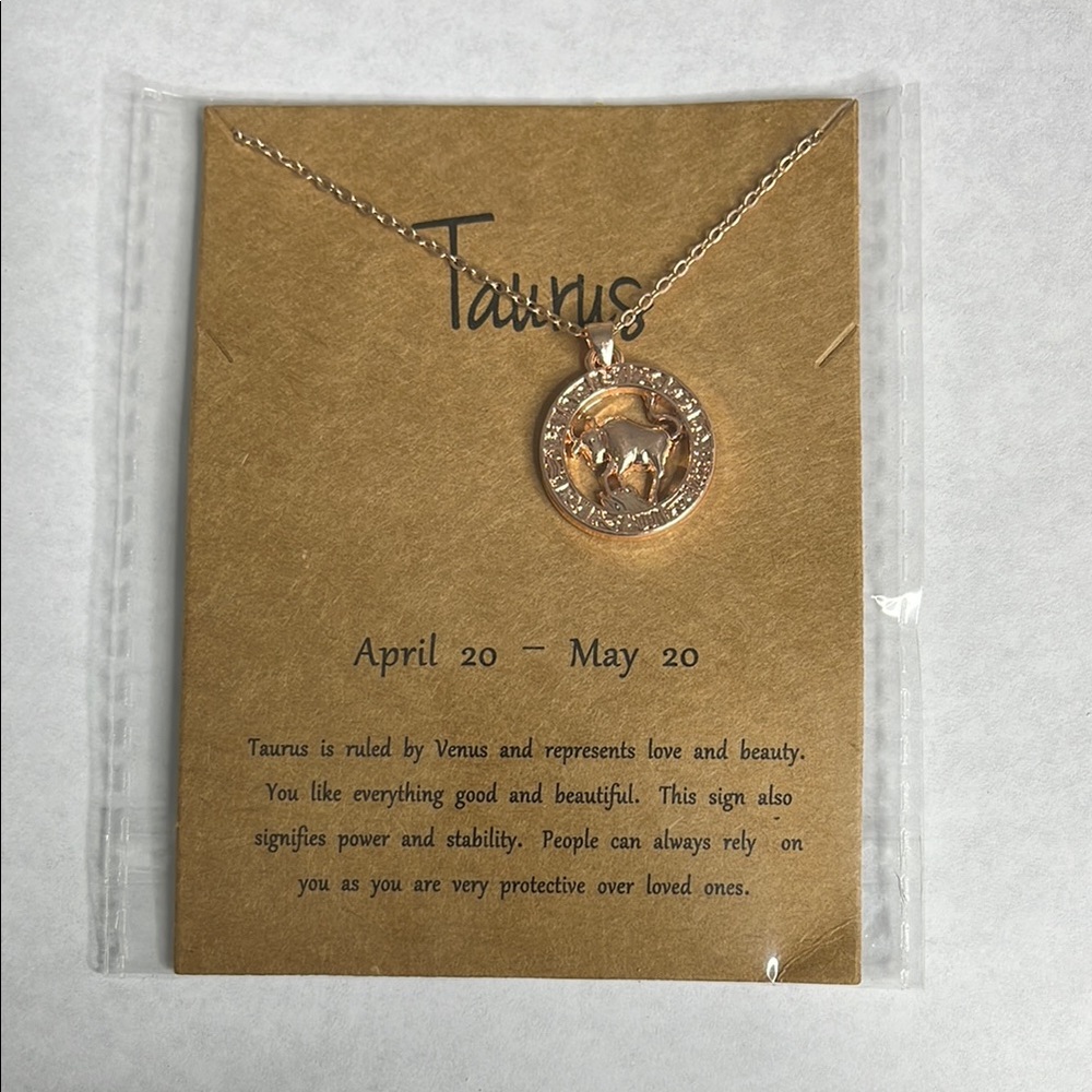 Taurus Zodiac Gold Necklace zinc alloy